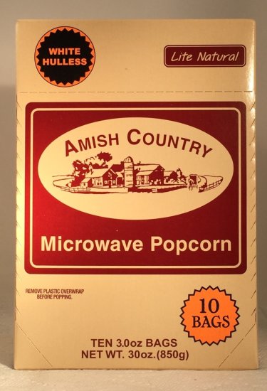 Amish Country Microwave Popcorn with Lite Natural Butter - 10 packs - Click Image to Close