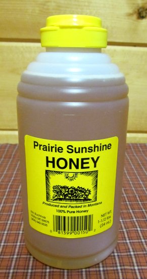 Prairie Sunshine Honey - Skep with squirt cap (24 Ounces) - From Montana USA! - Click Image to Close