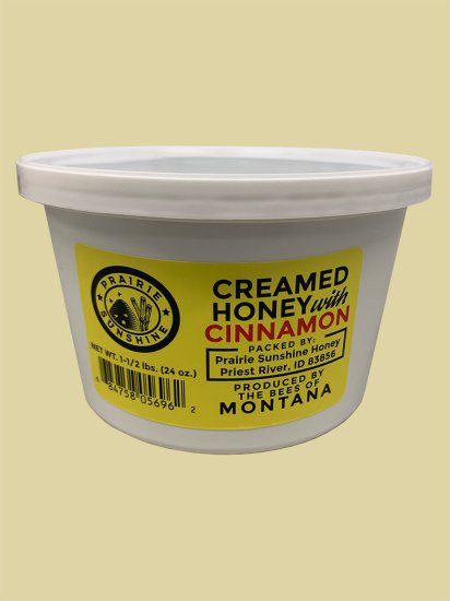 Prairie Sunshine Honey - Creamed Honey with Cinnamon - 24 Ounce Tub - From Montana USA! - Click Image to Close