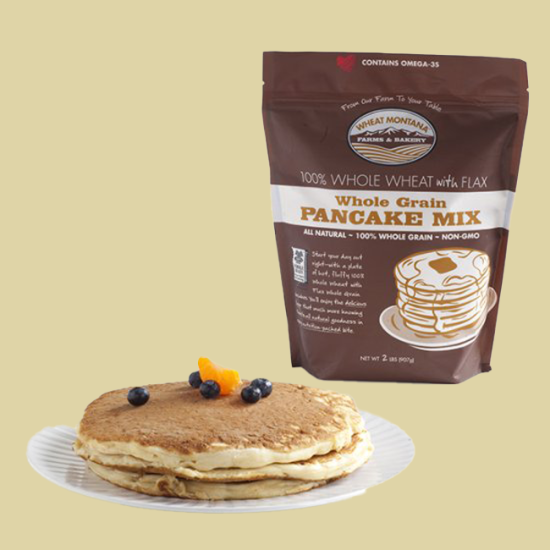 100% Whole Wheat with Flaxseed Pancake Mix - Wheat Montana (2 Pound Bag) - Click Image to Close