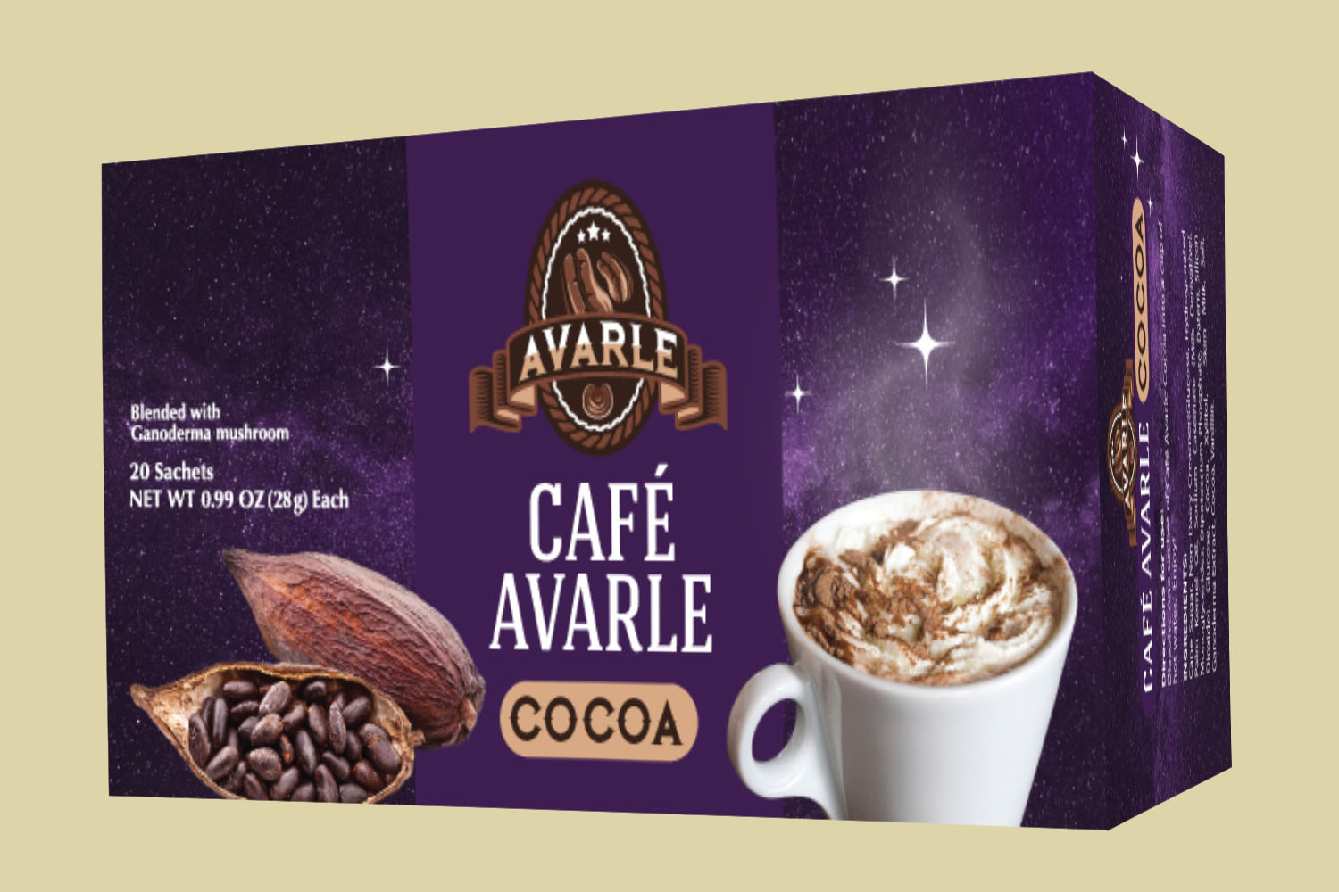 Café Avarle Healthy Cocoa with Ganoderma (20 pk/box)