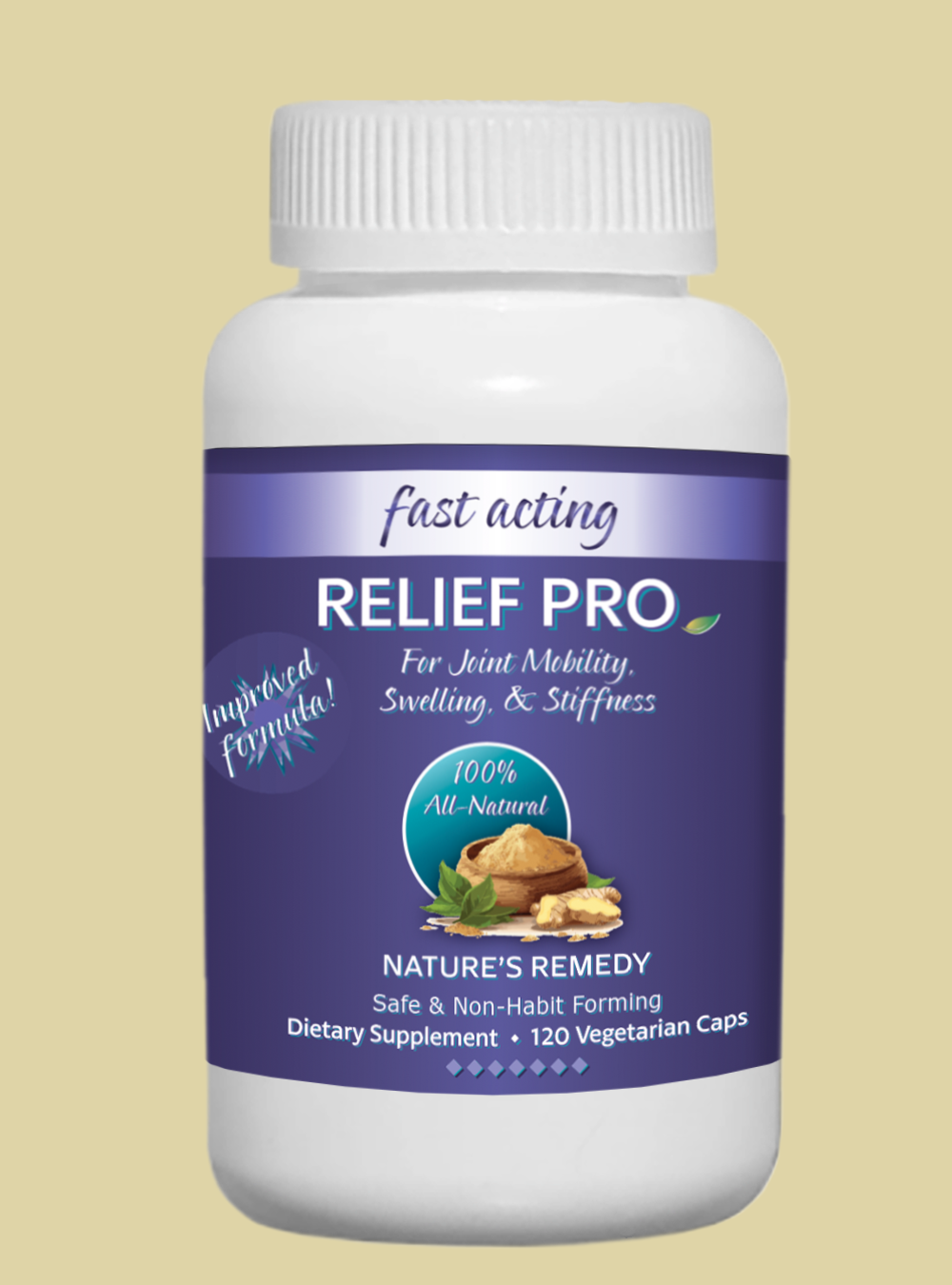 Relief Pro - Pain and Inflammation Relief - Naturally! Without CBD (120 Capsules) 100% Satisfaction Guarantee