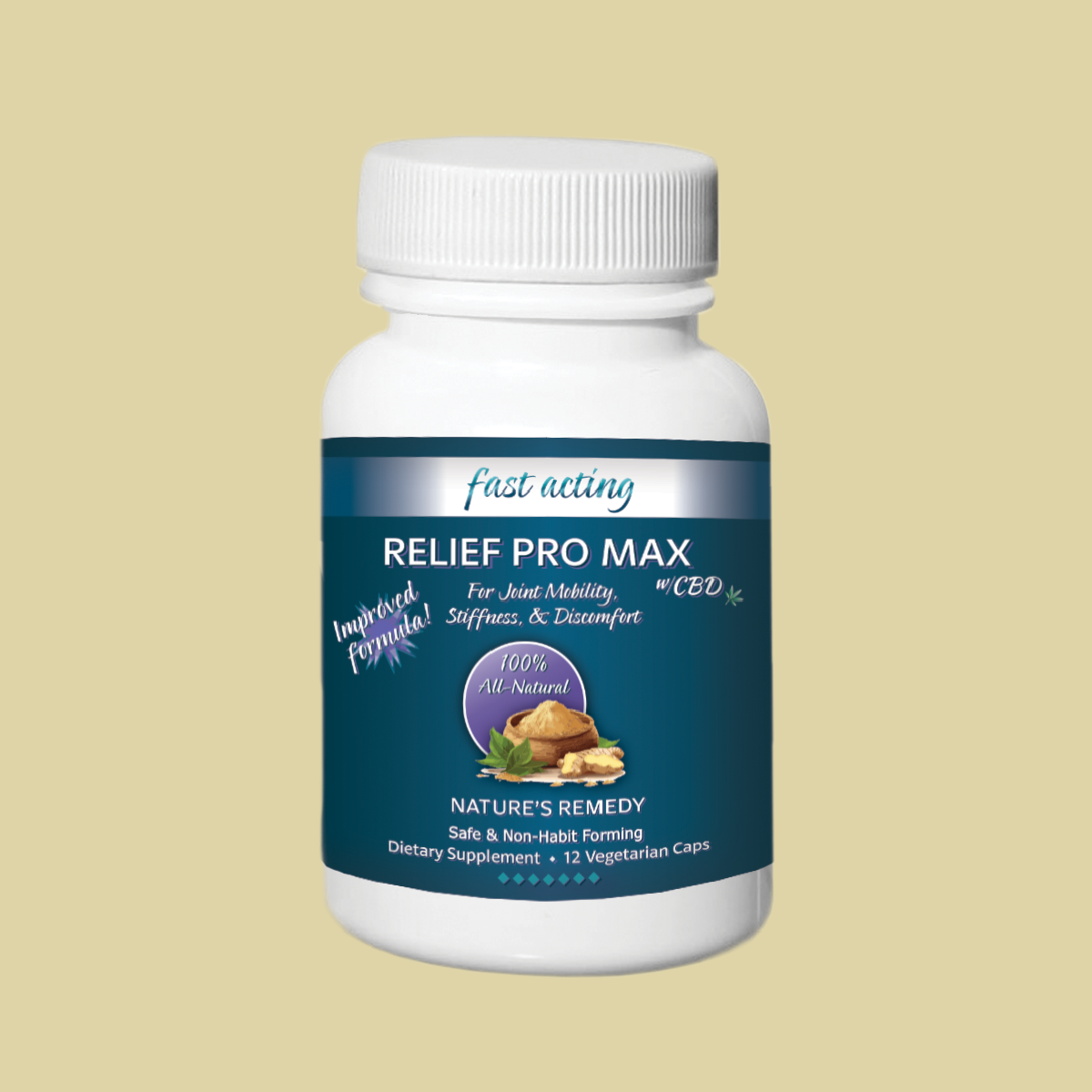 Relief Pro Max - Pain and Inflammation Relief Plus CBD - Naturally! (12 Capsule Sample Pack)