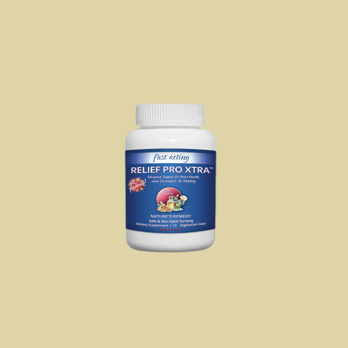 Relief Pro Xtra - Nerve Health - Joint Discomfort - Headache - Inflammation - Get Relief Naturally! (12 Caps Sample Size)